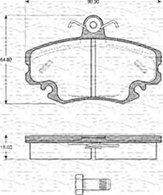 MAGNETI MARELLI 363702161081 -  Комплект тормозных колодок, дисковый тормоз
